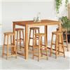 vidaXL Sgabello da bar 6 pz. Legno massiccio di acacia