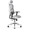 Diablo V-Basic Sedia ergonomica da ufficio Sedia direzionale in rete Braccioli regolabili Altezza regolabile Bianco-Grigio