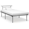 vidaXL Struttura letto in metallo grigio 100x200 cm