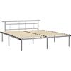 vidaXL Struttura letto in metallo grigio 200x200 cm