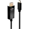 Lindy 43292 cavo e adattatore video 2 m USB tipo-C HDMI tipo A (Standard) Nero