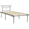 vidaXL Struttura letto in metallo grigio 90x200 cm