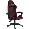 vidaXL Sedia da gioco in ecopelle nera e rosso vino
