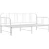 vidaXL Divano letto allungabile Struttura letto in metallo bianco 90x200 cm