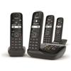 Gigaset Telefono cordless quattro dect nero con segreteria telefonica Gigaset AS690AQUATTRO