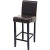 Mendler Sgabello da bar HWC-C33, sgabello da banco, legno MVG ~ marrone, gambe scure, pelle