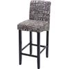 Mendler Sgabello da bar HWC-C33, sgabello da bancone, legno MVG ~ scritte, grigio, gambe scure, tessuto/tessuto