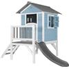 AXI Beach Lodge XL Casetta blu con scivolo grigio | Casa per bambini su palafitte con portico in legno | Parco giochi per il giardino