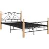 vidaXL Struttura letto in metallo nero 120x200 cm