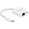 DELOCK USB-C Adapter Gigabit LAN 10/100/1000 Mbps Power weiß