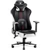 Diablo X-Player Gaming Chair Sedia da ufficio in tessuto 3D Braccioli Design ergonomico Cuscino collo/glutei Bianco/Nero King Size XL