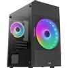 AeroCool Atomic Lite - MT - micro ATX - pannello laterale con finestra (vetro temperato) - senza alimentatore (ATX) - nero - USB/Audio (ACCS-PV33023.11)