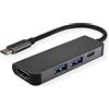 VALUE Adattatore multiplo USB C(M) - HDMI 4K@30Hz, 2x USB3.0, 1 x USB C (PD) (12.99.1042)