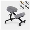 Bodyline - Health and Massage Sgabello ergonomico per ufficio in metallo e tessuto Balancesteel Lux - grigio