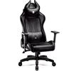 Diablo X-Horn Gaming Chair Sedia da ufficio Braccioli 3D Design ergonomico Cuscino cervicale/ombelicale Similcuoio Funzione a dondolo King Size Nero