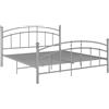 vidaXL Struttura letto in metallo grigio 180x200 cm