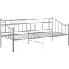 vidaXL Divano letto Struttura letto in metallo grigio 90x200 cm