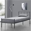 en.casa Letto in metallo 90 x 200cm grigio scuro struttura letto giovane struttura in acciaio letto singolo struttura letto letto [en.casa]
