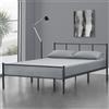 en.casa Letto in metallo 120 x 200cm grigio scuro struttura letto giovane struttura in acciaio letto singolo struttura letto letto [en.casa]