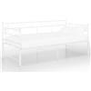 vidaXL Letto da giorno allungabile in metallo bianco 90x200 cm
