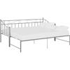 vidaXL Divano letto allungabile in metallo grigio 90x200 cm