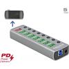 Delock Hub USB 5 Gbps DELOCK DeLOCK con 7 porte + 1 porta di ricarica rapida + 1 porta USB-C PD 3.0 con interruttore e illuminazione