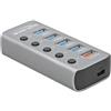 DELOCK HUB USB 3.2Gen1 4Port +Schnellladeport +USB-C PD 3.0