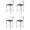 STOCK LINE t m c s Tommychairs - Set di 4 sgabelli da bar moderni ELEGANCE per cucina e sala da pranzo, struttura robusta in acciaio cromato, sedile imbottito rivestito in Pelle finta nel colore grigio scuro