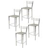 STOCK LINE t m c s Tommychairs - Set di 4 sgabelli da bar moderni ELEGANCE per cucina e sala da pranzo, struttura robusta in acciaio cromato, sedile imbottito rivestito in ecopelle nel colore grigio chiaro