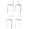 STOCK LINE t m c s Tommychairs - Set di 4 sgabelli da bar moderni ELEGANCE per cucina e sala da pranzo, struttura robusta in acciaio laccato, colore bianco, sedile imbottito rivestito in Pelle finta nel colore bianco