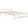 vidaXL Letto in legno massiccio di pino bianco 100x200 cm