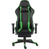 vidaXL Sedia da gioco con poggiapiedi girevole PVC verde