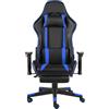 vidaXL Sedia da gioco con poggiapiedi girevole PVC blu