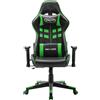 vidaXL Sedia da gioco in ecopelle nera e verde