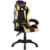 vidaXL Sedia da gaming vidaXL con luci LED RGB, in Pelle finta oro e nero