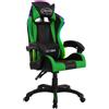 vidaXL Sedia da gioco con luci LED RGB in ecopelle verde e nera