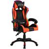 vidaXL Sedia da gioco con luci LED RGB in ecopelle arancione e nera