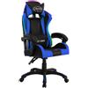 vidaXL Sedia da gioco con luci LED RGB in ecopelle blu e nera