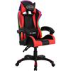 vidaXL Sedia da gaming vidaXL con luci LED RGB, rosso e nero, in Pelle finta