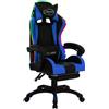 vidaXL Sedia da gioco con luci LED RGB in ecopelle blu e nera