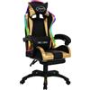 vidaXL Sedia da gaming vidaXL con luci LED RGB, in Pelle finta oro e nero