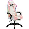vidaXL Sedia da gioco con luci LED RGB in ecopelle rosa e bianca