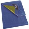 Perel attaccato, 32 occhielli, angoli rinforzati, rettangolare, blu/verde, 70 g/m², 6 x 10 m
