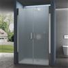 doporro Porta Box Doccia per Nicchia 135x195cm Cabina Doccia con 2 Ante Apertura Battente Porta Doccia in Vetro Temperato Satinato Teramo24VS