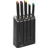 Joseph Joseph Elevate™ Slimblock Set di coltelli a blocco da 5 pezzi con affilacoltelli rimovibile - Multicolore