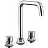 emco evo 800 robinetterie de lavabo, 3 trous, 2 leviers rotatifs, saillie 180 mm, pour evo 800/1000/1200, 958300101, 958300101