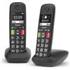 Gigaset Telefono Analogico Gigaset E290 Duo DECT Identificatore di Chiamata Nero