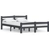vidaXL Letto in legno massiccio di pino grigio scuro 120x200 cm