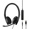 EPOS ADAPT 165T USB II - Serie ADAPT 100 - Cuffia - on-ear - cablata - spina da 3,5 mm, USB-A - nera - certificata