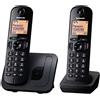 Panasonic Telefono Panasonic KX-TGC212 DECT ID chiamante nero